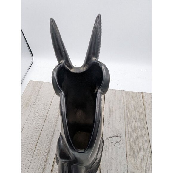 Vintage Shawnee Pottery Antelope Black Planter Vase Mother Baby #840 - Picture 10 of 11